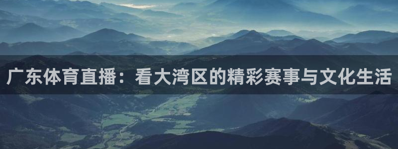 山猫卫星直播体育：广东体育直播：看大湾区的精彩赛事与文化生活